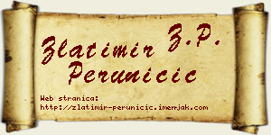 Zlatimir Peruničić vizit kartica